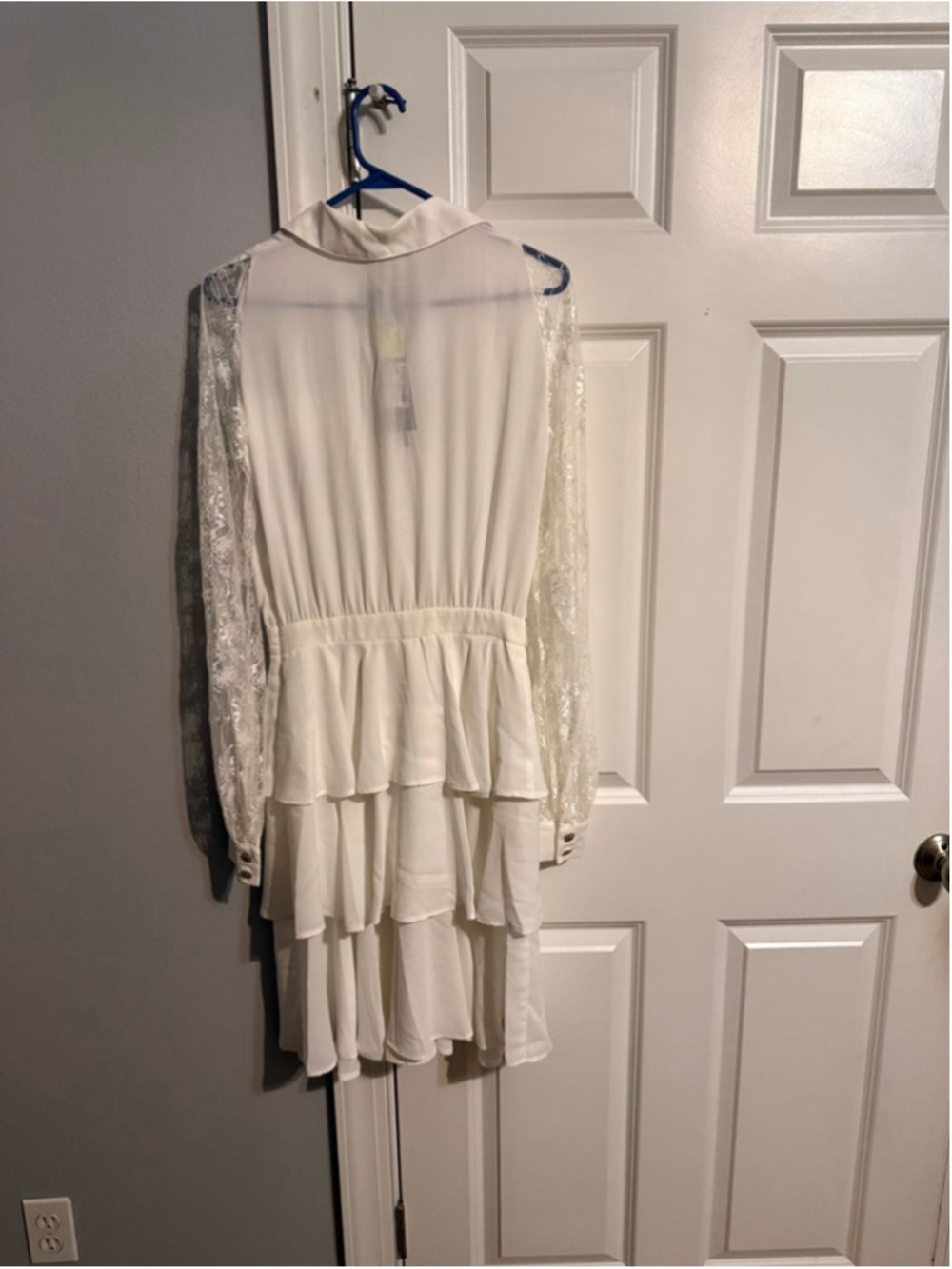 Women's Gil Santucci Long Sleeve Dress White Gold Size 40IT/US 4 - Picture 6 of 8